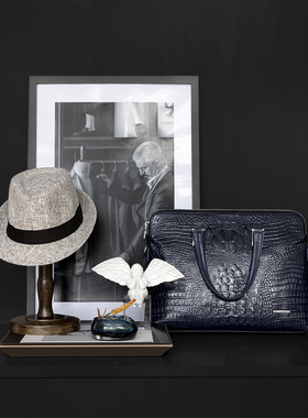 样板房衣帽间商务男士灰蓝色系衣帽间组合套装衣柜装饰摆件衣服品