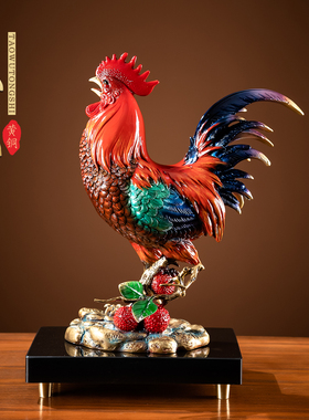 黄铜公鸡摆件办公室开业礼物