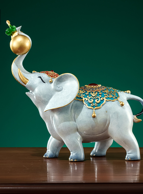 黄铜大象招财摆件新房乔迁礼物