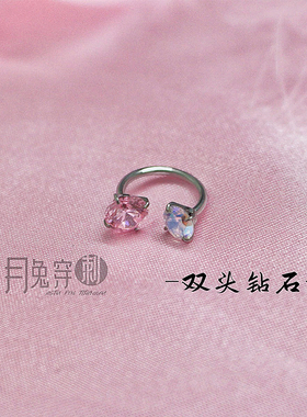 F136钛合金耳环C杆5A锆石耳钉
