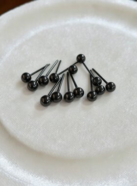 生物瓷耳钉4mm养耳洞女养耳棒防堵发炎睡觉免摘男耳骨钉陶瓷