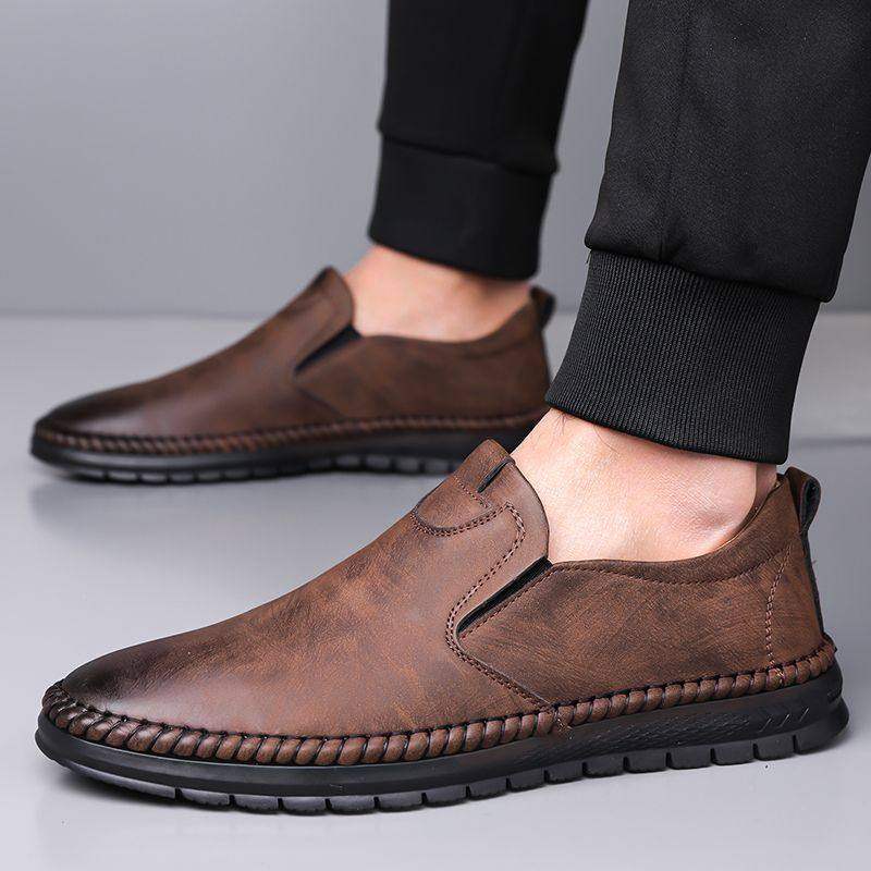 【商场同款】皮鞋男新款商务休闲鞋真皮男鞋秋透气牛筋底豆豆鞋中,淘宝优惠券,粉丝福利购,淘宝优惠卷