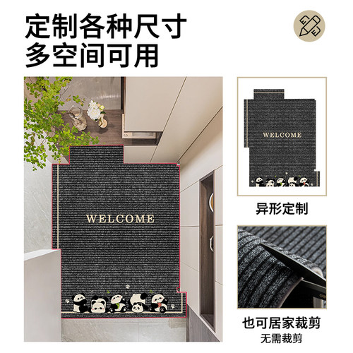 入户门地垫卡通高级感防滑耐脏玄关地毯门口进门家用脚垫子可裁剪 - 图1