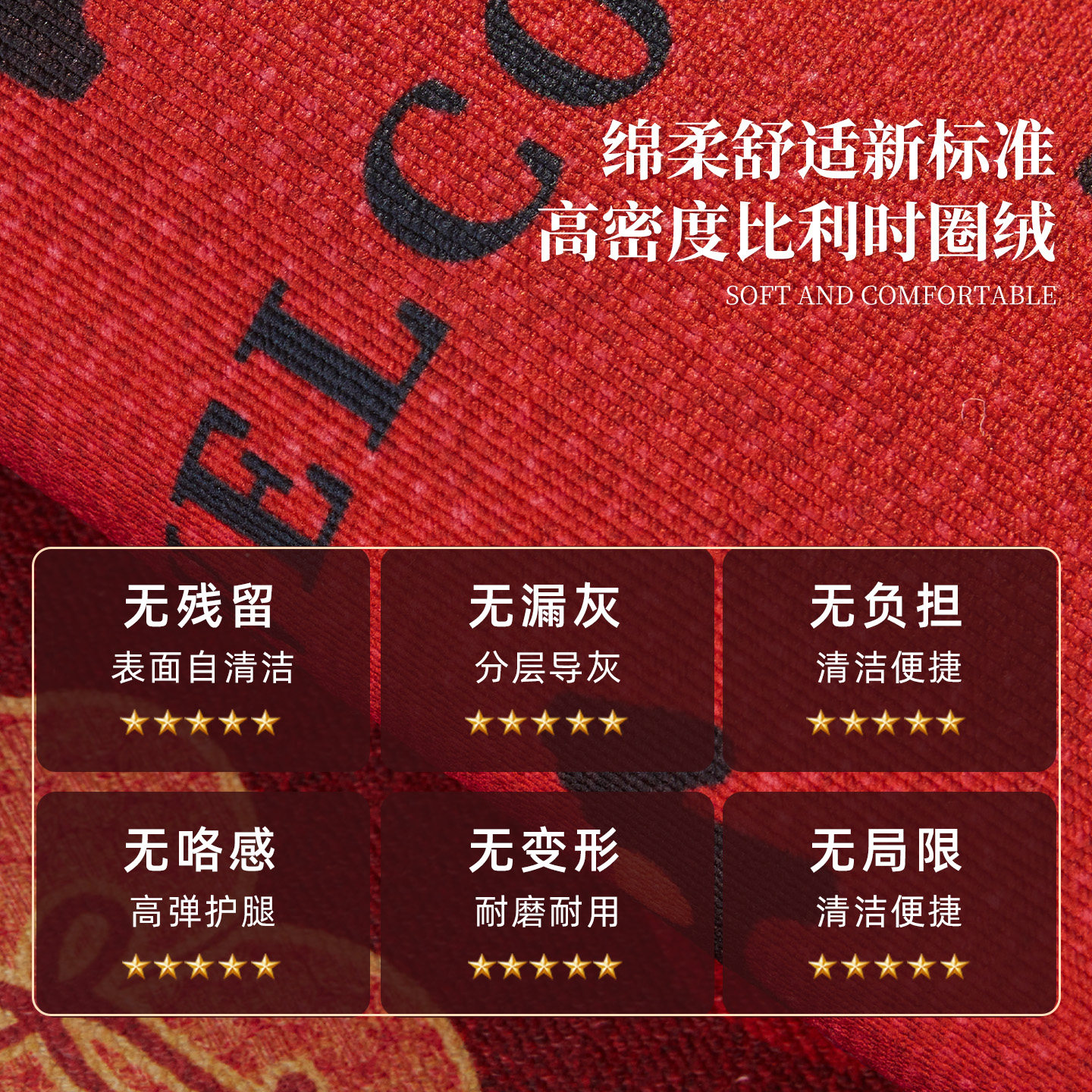 2026新款红色新年入户地垫进门玄关脚垫地毯豪宅防滑耐脏自由裁剪,淘宝优惠券,粉丝福利购,淘宝优惠卷
