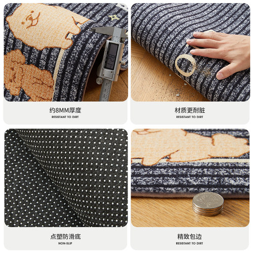 入户门地垫卡通高级感防滑耐脏玄关地毯门口进门家用脚垫子可裁剪 - 图0