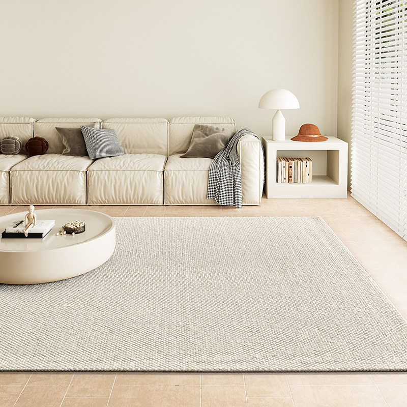 羊毛地毯客厅2026新款简约免洗可擦满铺卧室地垫子纯色轻奢高级