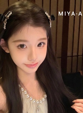 小众小号蝴蝶结钻刘海夹~韩国ins风灰钻夹子发卡后脑子卡子鲨鱼夹