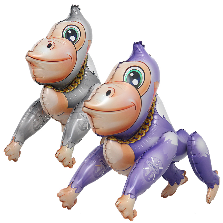 4D气球组合立体站立 铝膜铝箔趣味卡通大猩猩孩童陪伴 可拆装自立 - 图3