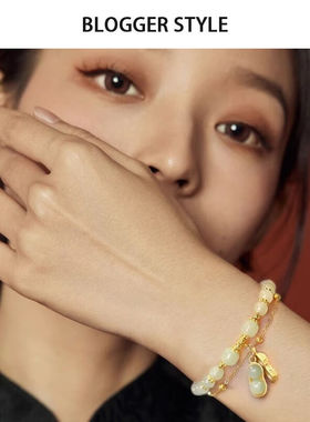 DWYTB和田玉手链女2023新款葫芦手串玉珠高级感复古生日礼物送女