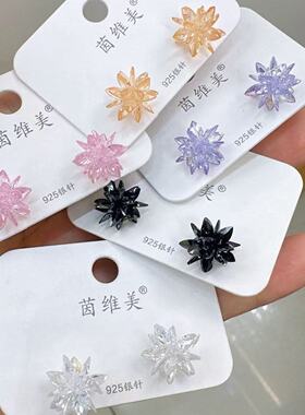轻奢锆石高级感方糖银针耳环珍珠小众设计超闪耳钉气质耳饰耳坠