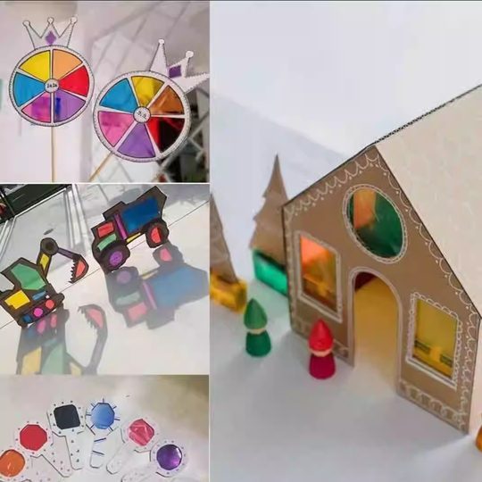 Colorful handmade teaching kindergarten diy cellophane