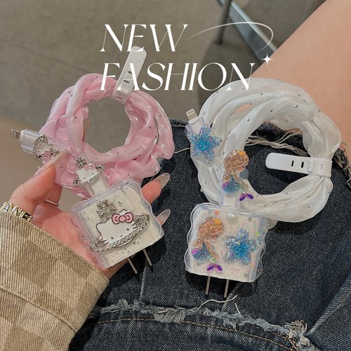 67w/80w/100w数据线保护套适用oppo15/14/13/findx8s充电器保护壳 - 图1