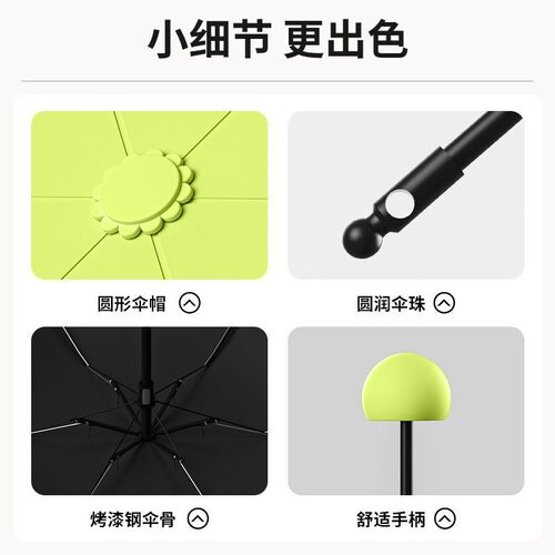胶囊雨伞黑胶防晒晴雨两用遮阳伞加粗防紫外线双人折叠雨伞w - 图3