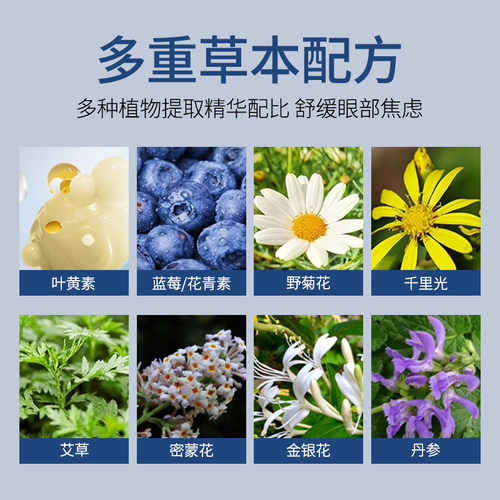 叶黄素花青素眼贴舒缓眼部疲劳干涩学生睡眠青年成人80贴 - 图3