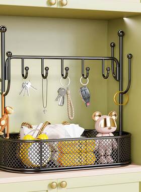 钥匙收纳摆件入户玄关置物架门口鞋柜装饰盒家居整理神器创意挂架