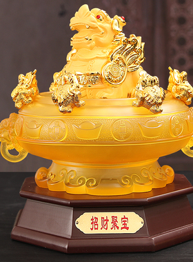 聚宝盆摆件招财金蟾貔貅开业礼品