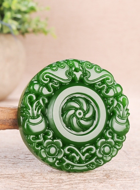 玉石匠和田玉碧玉时来运转吊坠福寿如意玉佩花开富贵玉坠毛衣项链