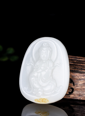 玉石匠新疆和田玉白观音吊坠籽料羊脂玉男款观音玉佩挂件项链玉坠