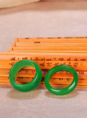 玉石匠缅甸阳绿翡翠戒指绿色翡翠指环女款色正圆满贵气