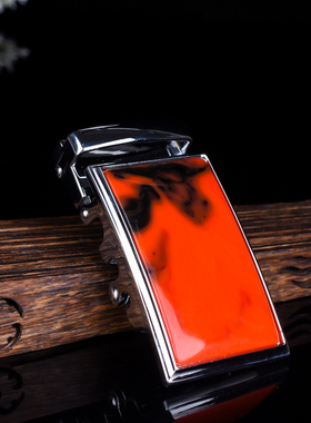 玉石匠新疆和田红玉彩玉腰带扣时尚男款鸡血石玉皮带扣头随机发货