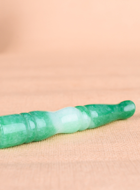 玉石匠缅甸翡翠节节高男士烟嘴 雕刻竹节霸气男士吸烟专用烟嘴