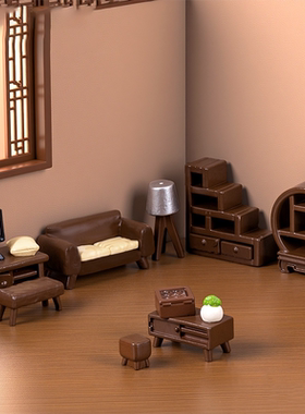 微缩仿真迷你家具马桶浴缸床衣柜茶几电视 娃娃屋diy装饰品配件