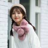 Зимний универсальный шарф, милый удерживающий тепло бархатный белый цветной шарф-платок, в корейском стиле