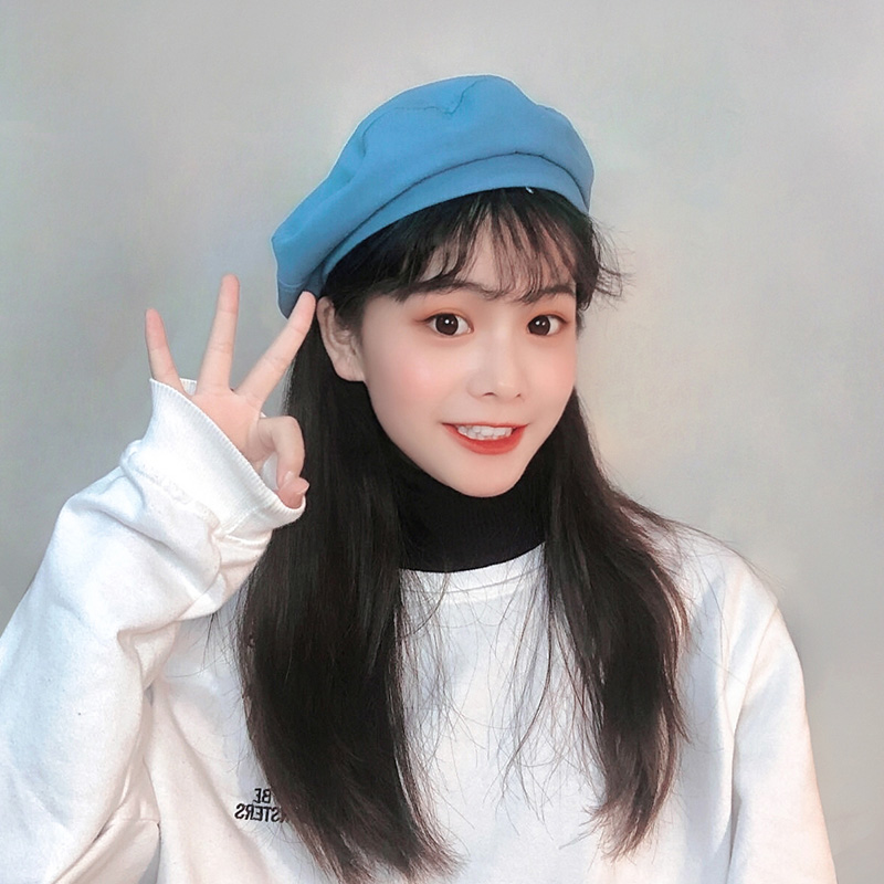 青妮美旗舰店帽子女贝雷帽英伦复古八角帽网红款画家帽可爱日系春秋学生蓓蕾帽1