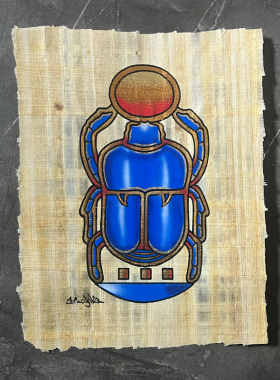 埃及元素做旧复古精品荧光莎草纸工艺纪念品装饰画高级款20*30