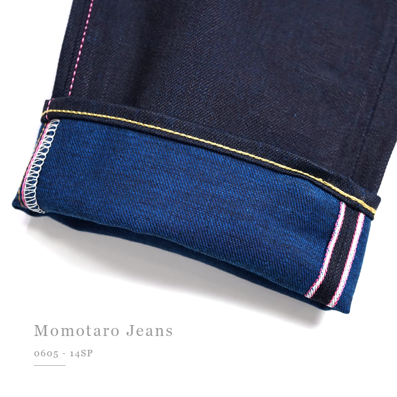 MOMOTARO JEANS 0605-14SP桃太郎轻磅修身直筒钴蓝双染原色牛仔裤-图2