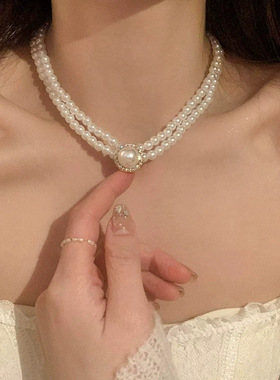 法式复古项链女轻奢小众设计感锁骨链颈链2025新款爆款