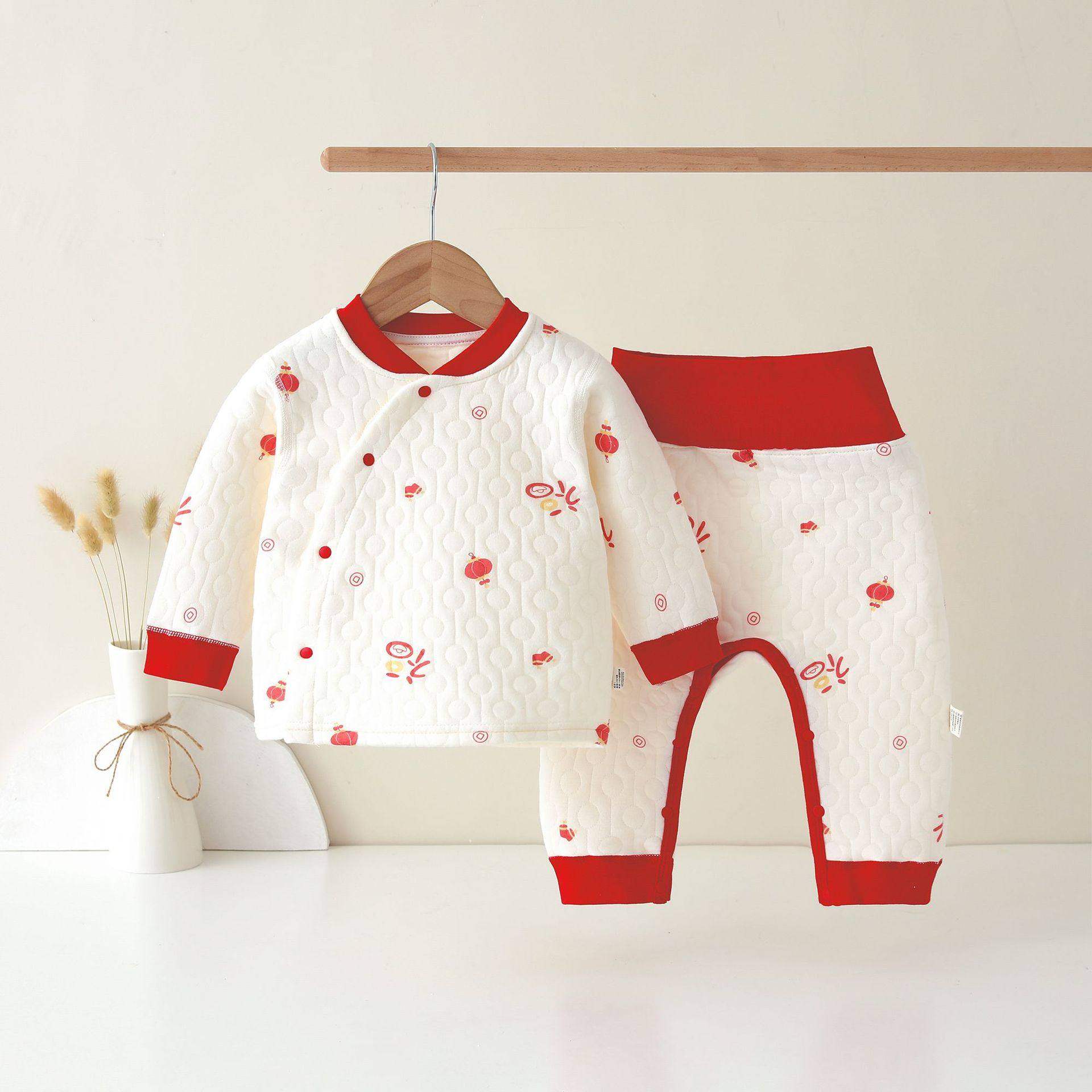 全棉纯棉宝宝秋冬季保暖内衣套装高腰护肚纯棉婴儿夹棉秋衣秋裤新,淘宝优惠券,粉丝福利购,淘宝优惠卷