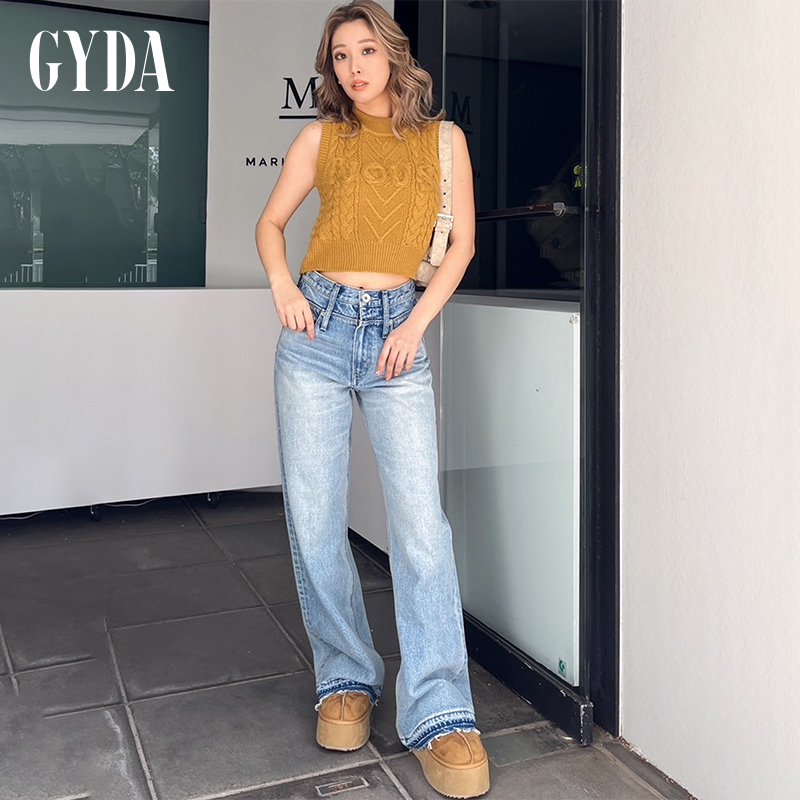 GYDA2024秋季新款设计感显瘦经典无袖针织纽花上衣0724426319 - 图2