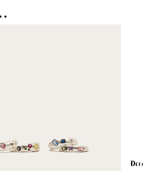 日韩甜美彩色锆石戒指小众不规则