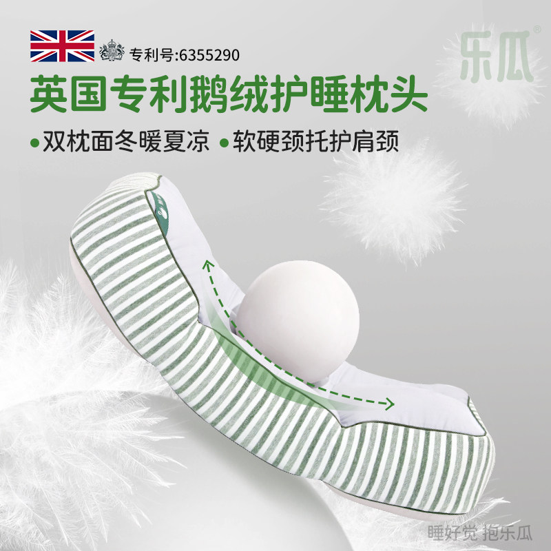 乐瓜鹅绒枕头枕芯护颈椎助睡眠五星级酒店专用羽绒枕家用可水洗,淘宝优惠券,粉丝福利购,淘宝优惠卷