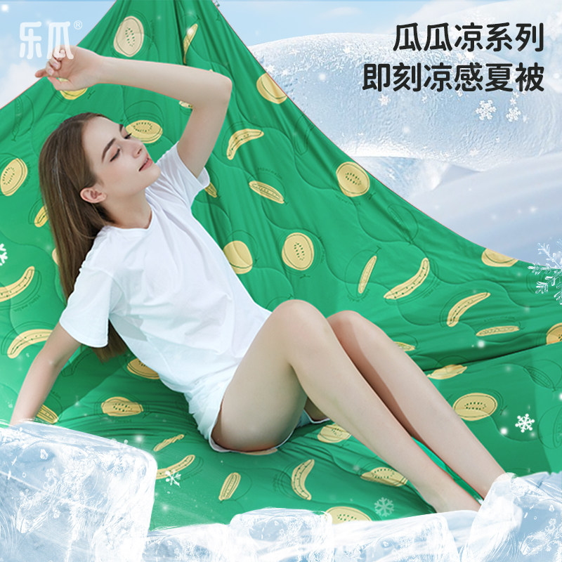 乐瓜夏凉被透气薄款即刻凉感空调被可机洗夏季亲肤被子睡觉专用
