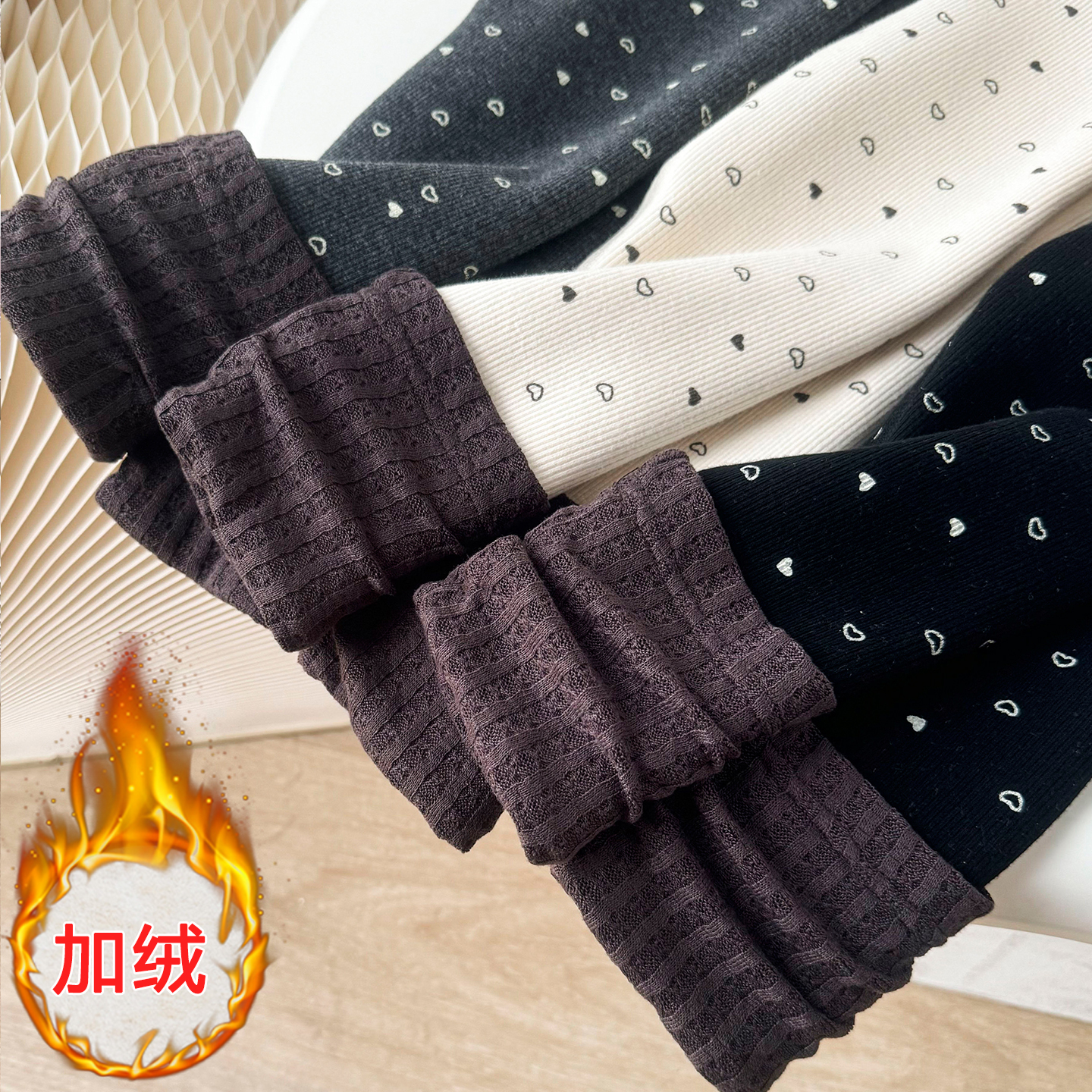 无骨女童加绒打底裤秋冬季韩版宝宝加厚一体绒外穿长裤保暖裤子 - 图2