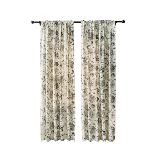 Floral curtain fabric cotton linen balcony curtain - 图3