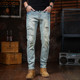 Hong Kong high-end retro men's jeans, men's trendy brand, ripped, handsome, American style, new slim fit, high quality