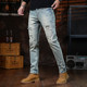 Hong Kong high-end retro men's jeans, men's trendy brand, ripped, handsome, American style, new slim fit, high quality