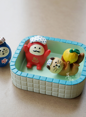 可爱动物猫咪洗澡迷你小摆件