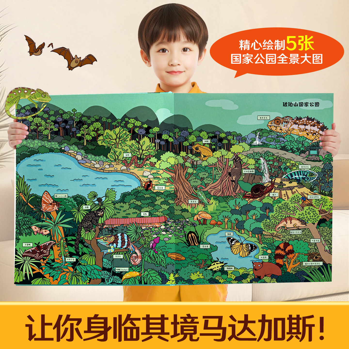 动物博士科考日志马达加斯加奇遇记科普翻翻立体书儿童3d百科全书博士陈睿3-6-9-12岁小学生课外阅读书籍生日益智玩具昆虫植物绘本