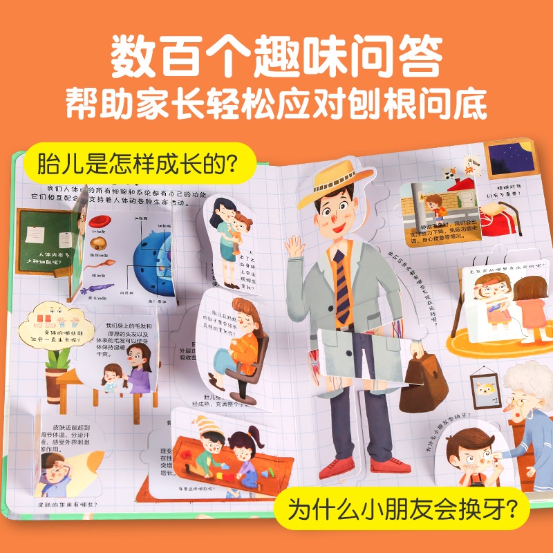 【加大版青葫芦揭秘翻翻书promax】 不可思议的身体儿童绘本书籍幼儿绘本百科全书 3D立体书翻翻书我们的身体图书小学生课外读物