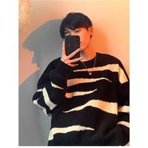 Giant Nana Sweater Mens Autumn Winter Port Wind Retro Streak Line Clothes Teenagers Loose Laziness and Lazy Craze Jersey Hoodies