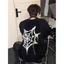 Black Box White Sweater Mens Autumn Winter New Stitch Sweatshirt Loose Casual Spider jacquard Lazy Wind Superior