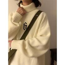 To Meritocratic Wind High Collar Sweater Male American Vintage Heavy Pound Hiphop Winter Style Thickening of Lazy Feel Knit Cardigan Jacket