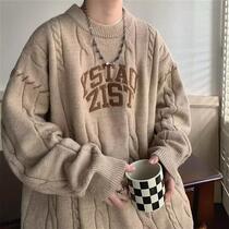 Zoli Pint American Style Sloth Sweater Sweater Male winter Thickened Hemp Jacket Autumn Winter style Feeling Vind Knit