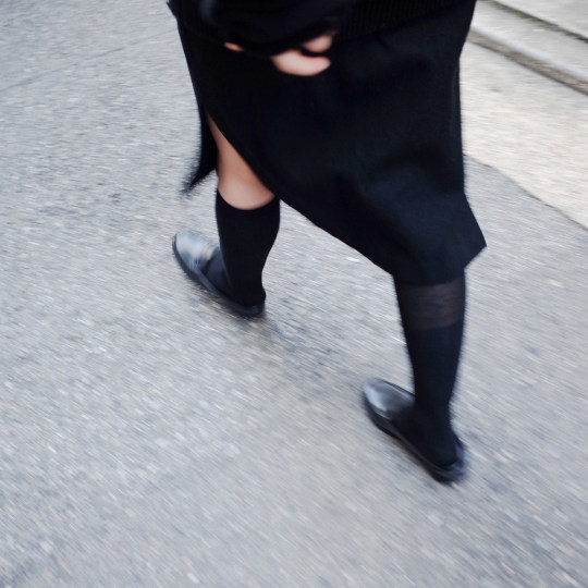 Beeff小腿袜子女 长绒棉｜长筒袜纯棉秋冬瘦腿miu灰红色配小皮鞋