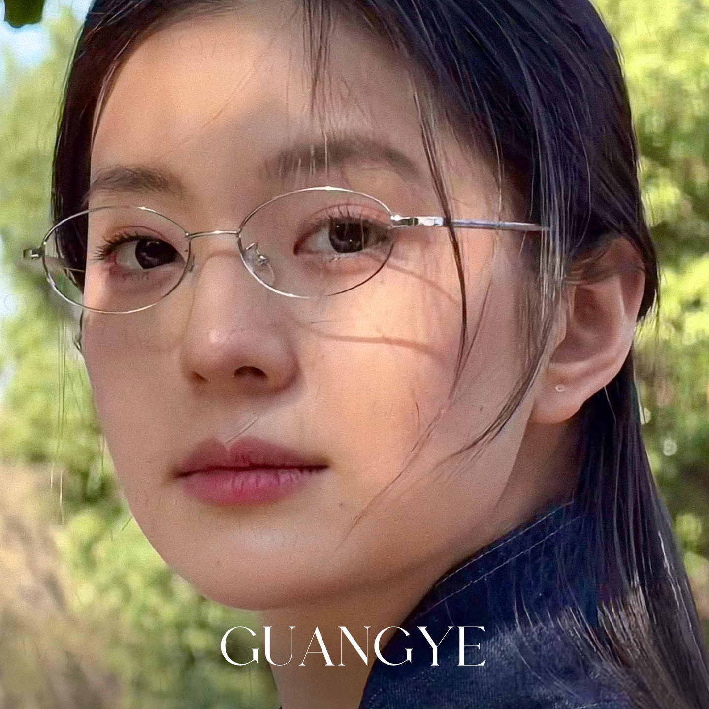 超轻钛材椭圆小框眼镜女可配近视度数防蓝光文艺银丝小脸眼睛镜架 - 图0