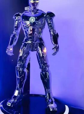 酒吧网咖发光钢铁侠雕塑模型